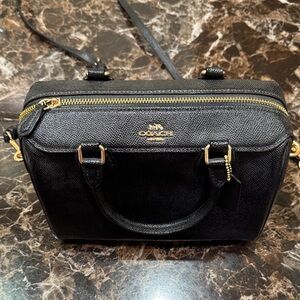 Coach Black Satchel with Gold Details